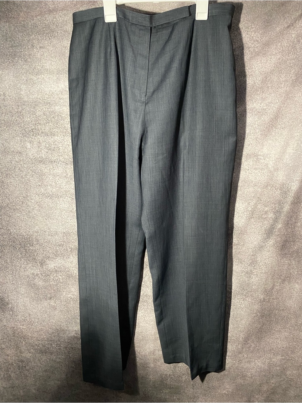 Kasper Women 14 Charcoal Gray Dress Pants Slacks Flat Front Straight Leg Work